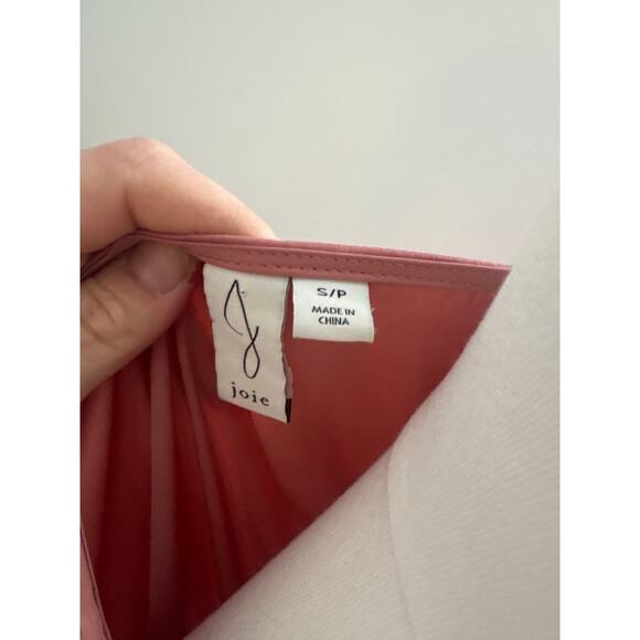 Joie Smocked Puff Sleeve Blouse Womens Small Mauve Dusty Rose Pink Top - Picture 5 of 7